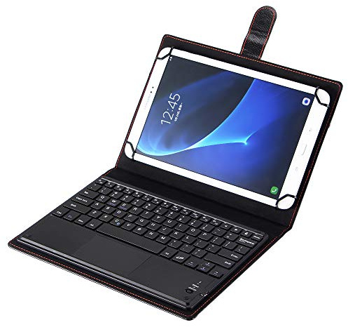 Funda universal de piel sintética con teclado para tablet Samsung Galaxy Tab S4 10.5 de 10.5 pulgadas, funda de piel sintética con teclado Bluetooth (ratón Touchpad) para Samsung Galaxy Tab S4 10.5
