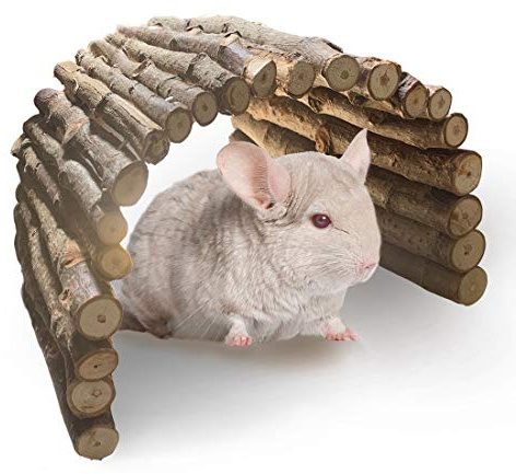 PINVNBY Guinea Pig Wooden Ladder Bridge (20 x 11.8 in) Rabbits Hideout, House, Tunnel, Rodents Chew Toys for Bunny, Chinchillas, Hedgehogs, Ferrets, Rat and Small Animals-Extra Large