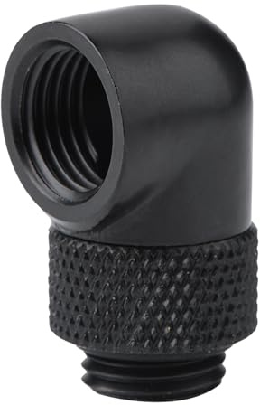 Watercooling G1/4-montering, vattenkylning armbåge 90 graders roterande rörkoppling, PC-kylgängad (svart)