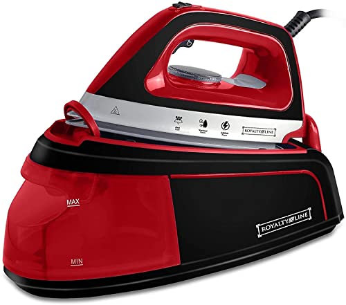 ROYALTY LINE, Centrale Vapeur 2300W Rouge RLDBST2300W1-RED, Capacité 1200ml, Semelle en Céramique, Vapeur Verticale, 5 Programmes, Température Réglable, Idéale pour Tous Tissus
