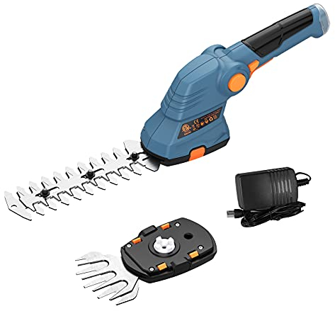 Tagliasiepi Elettrico a Carica Rapida 7.2V 2.0Ah, Attrezzi da Giardino Leggeri Cesoie da Giardino Portatili per La Coltivazione di Arbusti, Giardino, Erba o Prato