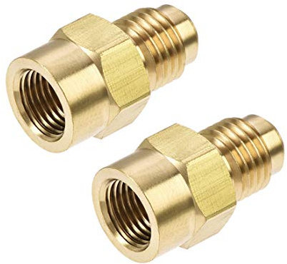 sourcing map 2 uds. Accesorio de tubería de latón 1/4 SAE Flare macho | a rosca hembra 1/8NPT, conector de manguera de adaptador de tubería, para refrigeración de aire acondicionado