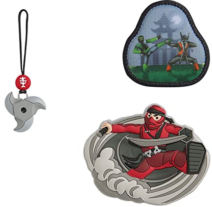 Step by Step Magic MAGS Ninja Yuma, grau-rot, 3-teilig, 2 Magnet-Applikationen und 1 Anhänger, Ergänzung für Schulranzen oder Vorschulrucksack