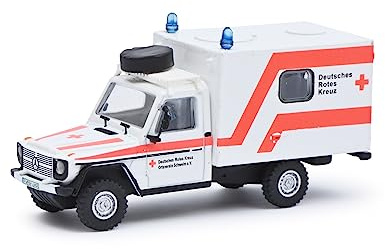 Schuco Modellauto MB G Rot Kreuz weiß 1:87