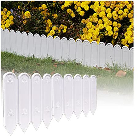 Garten Einfassung Grenze, Landschaftsbau Einfassung Einfassung Interlocking Landscaping Edging, Flexible Lawn Edging Flower Bed Border, Für Outdoor Patio Pathway ( Farbe : Weiß , Größe : L-80cm/31.5