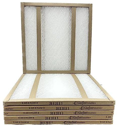 20x20x1 Fiberglass Air Filters, 6-Pack, AC & Furnace, Glasfloss