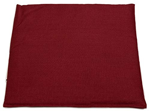 Cojín térmico de semillas de uva, 19 x 19 cm, color rojo vino