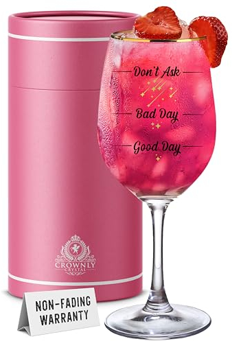 CROWNLY CRYSTAL® Gift for Women Personalised Wine Glass Gin Glass Colleagues Friends Birthday Best Idea