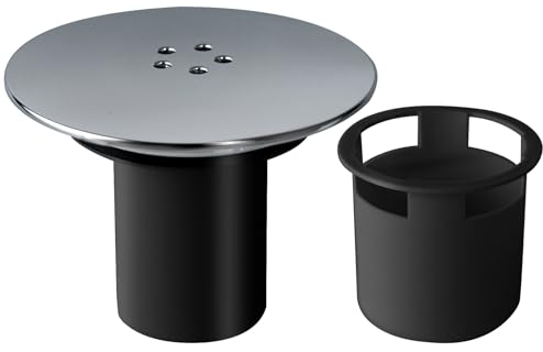 Duschablauf-Abdeckung, Ersatzteil, schwarze Chrom-Duschfalle, Abdeckung für Duschablaufauslass, Duschabflussabdeckung, 90 mm/115 mm, abnehmbare obere Montagekappenteile, schneller Durchfluss