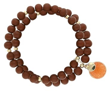 Lizas Armband rot Perlenarmband Zugarmband verschiedene Modelle (braun Holzperle)