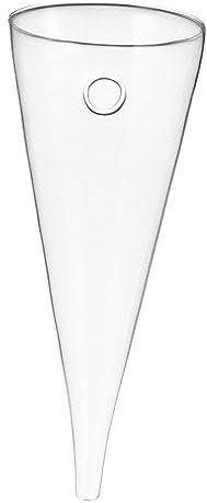 ABOOFAN 2 Stück Transparente Glasvase Wanddekoration Wohnzimmer Kegelförmiger Hängevasenbehälter Kreisförmige Kleine Vase Hängende Wandvase Pflanzenregal Weiße Vasen Für Den