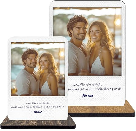 codiarts. Acryl Glas Bild, personalisiertes Foto Geschenk, Format A4/A5 mit eigenem Bild und Text im retro vintage Polaroid Design, das Fotogeschenke für Sie & Ihn, Frauen & Männer (Polaroid)