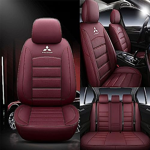 ZUMAHA Autositzüberzug für Mitsubishi GRANDIS 7 Seats 2007 2008 2009 Sitzbezügesets Custom Car Seat Cover Set Sitzbezüge Auflagen Zubehör,WineRed