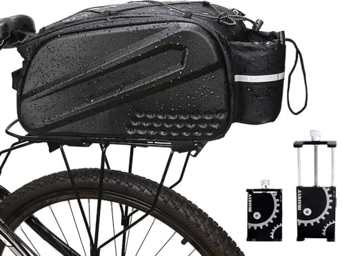 12L Waterproof Bicycle Rear Rack Bag, Tear-resistant, Waterproof Fabric, Extendable Cycle Storage Pouch with Shoulder Strap, Bike Rack Seat Bag for bike, electric bicycle and other commuter bikes Etc