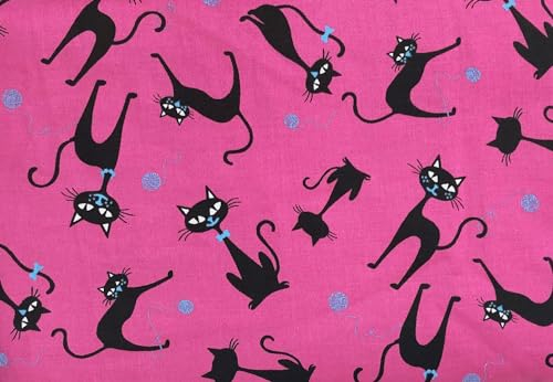 Kissenbezug für Nackenhörnchen mit Stehkragen Katzen-pink