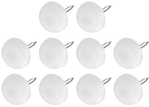 METALLIXITY 80 Stück Möbelfußnagel 12mm/0,47in Schutzpad Weiß | Kunststoff-Runde Stuhlgleiter, Für Stühle Sofas Möbelgleiter