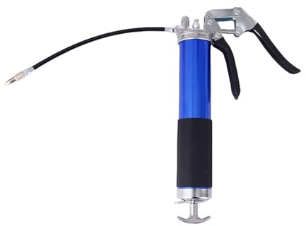 LYMFE Pistolet graisseur, Pistolet graisseur à poignée Robuste Pistolet à Graisse Portable 10000 PSI 400cc, poignée à Levier, Tuyau d'injection de graissage, Machines-Outils (Color : Blauw)