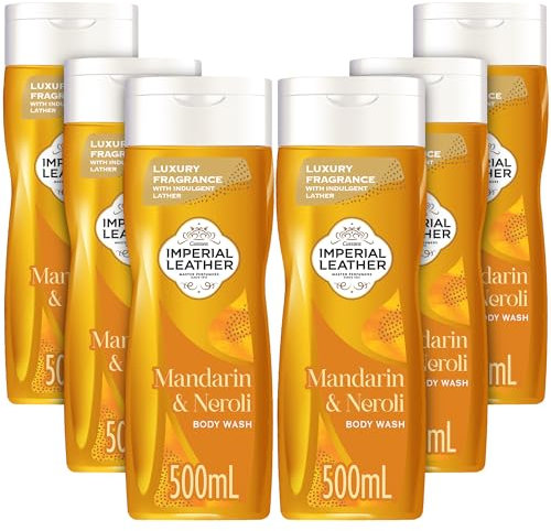 Imperial Leather Mandarin & Neroli Refreshing Body Wash Shower Gel, Signature Oil Blend, Creamy Lather, Gentle Skin Care, Bulk Buy, Pack of 6x500ml