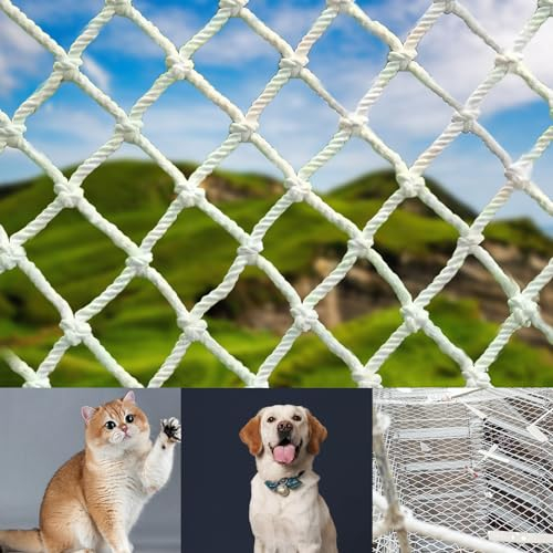 BYZESTY Katzennetz für Balkon, Katzennetz Drahtverstärkt 1.5mx6m, Katzen Schutznetz, Katzenschutznetz, Sicherheitsnetz für Katzen zur Sicherung von Balkon, Fenstern, Dachluken, Terrassen, Türen