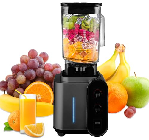 Blender Smoothie Professionnel, Mixeur Multifonction, Hachoir, Presse-Agrumes, 2000W, 10 Vitesses, Tasse De MéLange 1500ML, Pour Glace PiléE, Shakes, Smoothie, Fruit, La PuréE (noir)