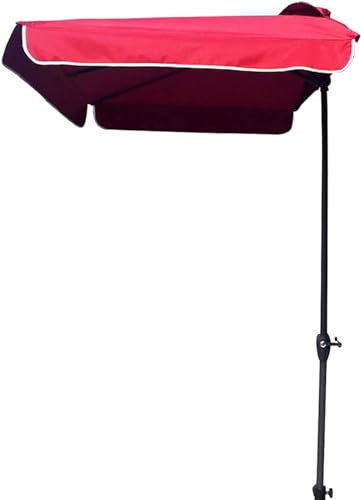 GYDUHYE Ombrellone rettangolare quadrato per esterni con manovella, 230 cm x 130 cm, per giardino, balcone, tenda a baldacchino (dimensioni: 2,3 x 1,3 m, colore: rosso vinaccia)