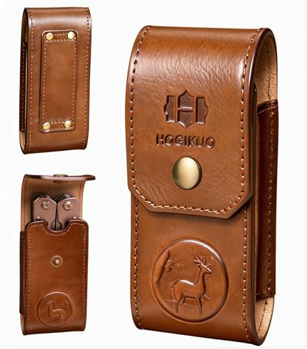HOGIKUO Leather Multitool Sheath，Multi Tool Holster for Leatherman, Gerber, SOG and Similar Folding Tools 4 to 4.5