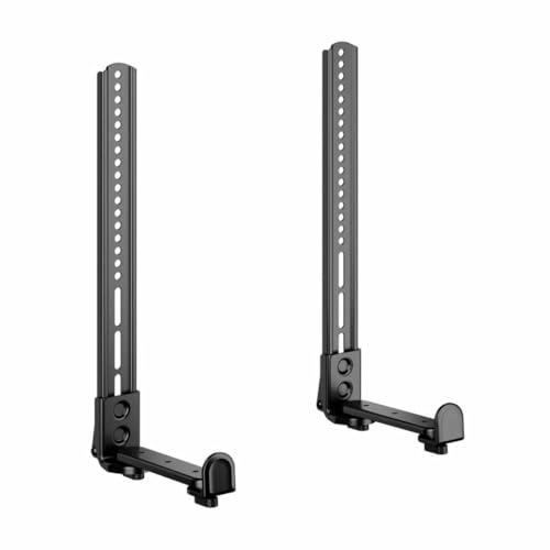 TECHZOCO Soporte Universal para Barra de Sonido, Soporte de Montaje para Barra de Sonido, Bracket Sonido, Acero, Soporta hasta 15 KG, Compatible con VESA o Soporte Adicional de TV, Negro Mate
