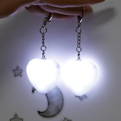 Gatphy 2 Stück Porte Clé Lumineux LED Lampe Coeur avec USB Interrupteur Tactile Porte Sac a Main Lumière Blanche Éclatante
