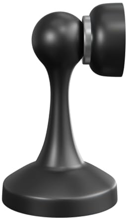 Amig - Butée Magnétique pour Retenir les Portes | Installation au Sol ou au Mur | Aimant Puissant | Installation Facile, Visserie Incluse | Acier Inoxydable | Couleur Noir | Ø55 x 85 mm