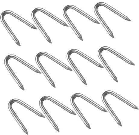 TOPPERFUN Lot de 100 Clous De Jardinage en U Piquets De Plantes Piquets De Jardin Clous en Forme De U Piquets De Jardin Clôtures en Grillage De Jardin en U De Fixation en