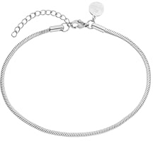 Purelei Flare Fußkettchen – Viereckige Snake-Chain – Edelstahl vergoldet – Verstellbar 21–25 cm – Statement Fußschmuck für den Sommer – Gold/Silber/Roségold (Silver)