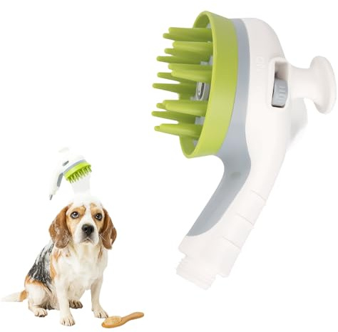 Dog Shower Head - 2 in 1 Pet Shower Brush, High-Pressure Water Flow Deep Cleaning, Soft Rubber Teeth Massage, Dog Bath Brush, Dogs Cats Bathing Artifact, Remove Loose Hair Dirt for G1/2 Thread