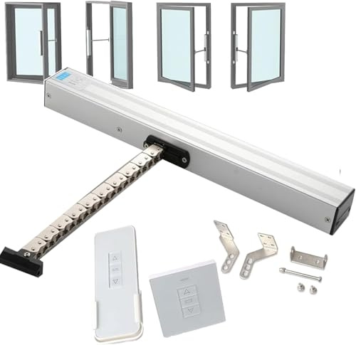 Elektrischer Kettenfensteröffner, Fernbedienung und Schalter, 24 V automatisch, Hub 300 mm - 800 mm, für Dachfenster, Gewächshaus und Dachlüftung