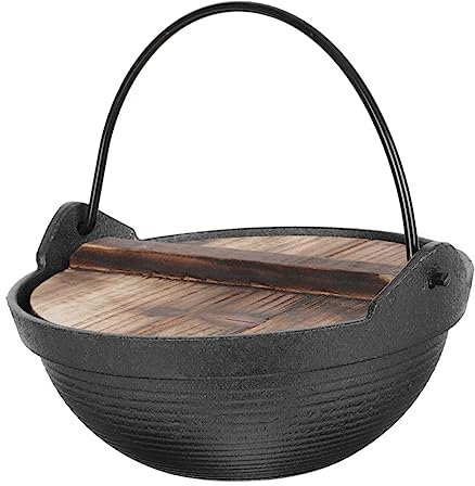 Hemobllo Pot pour Cuisine Japonaise Cuisinière à Induction pour Soupe Ragoût Fondue Ustensile Aux Températures Parfait pour Camping