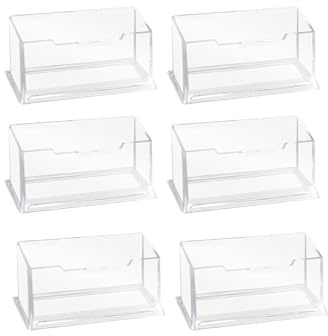 Yuannee Porta Biglietti Da Visita,6 PCS Trasparente Supporto di Carte di Plastica Scrivania Organizzatore Acrilico Supporto per Biglietti da Visita per Casa e Ufficio 103 * 48MM