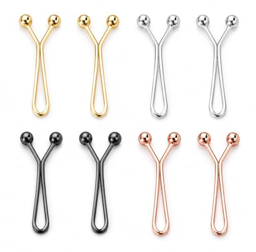 QZKJQDD Hosen Taillenspanner, 8 Stück Taillenschnallen Clips, Hosen Taillenspanner, Kein Nähen Jean Knopfnadeln Knöpfe, Pearl Jean Knopfnadeln, DIY Kleidungstransformation (4 Farben)