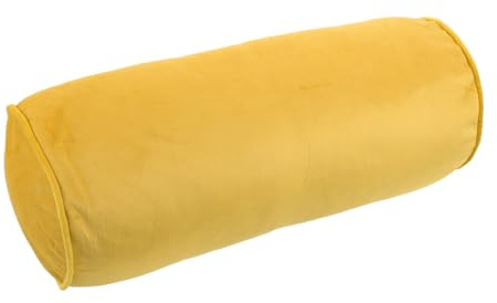 JECOMPRIS Almohada Cervical Cilíndrica Amarilla de Franela, Ergonómica