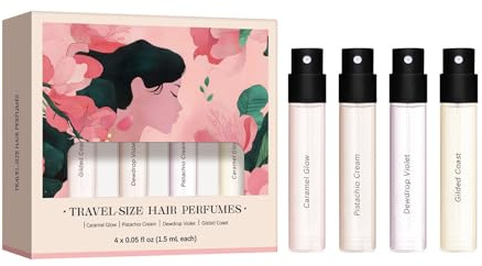 4 PCS Hair Perfumes For Women, Hair Perfume Spray Set, Travel Size 4 Scents Mini Fragrance Mist Gift Set, Long-Lasting Fresh Fragrance Spray for Women, Non-Sticky Formula