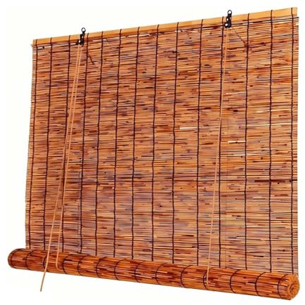 Generico Tenda Bamboo Finestre, Tende Avvolgibili da Esterno Oscurante, Tapparella in Bambu 45 60 80 100 120 150 180cm Tende Veneziane per Isolamento Interno(W115 x H120cm)