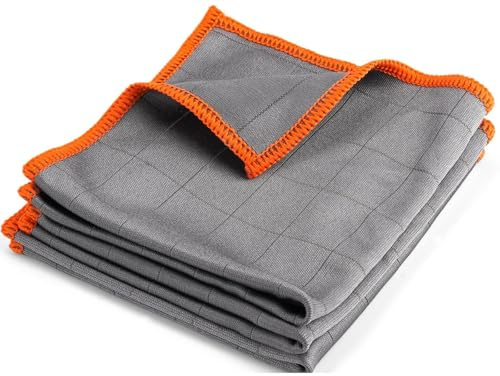 3 Pezzi Panni Magic Microfibra Carbonio, 30 x 30 cm Panni in Fibra di Carbonio, 400 GSM Panno in Fibra di Vetro, Riutilizzabili Panno Vetri Senza Aloni, per Lucidatura Auto e Pulizia Casa Senza Graffi