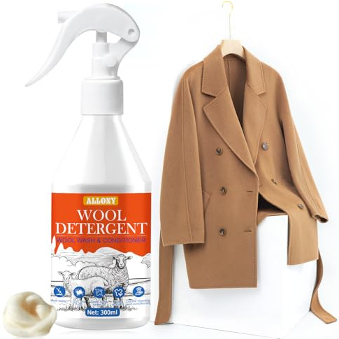 ALLONY Detersivo Lana, Detersivo Lana e Delicati, Wool Wash, Spray Senza Risciacquo, Levigatezza Duratura, Adatto per Prodotti in Lana, detersivo Lana e Cashmere, 300ML