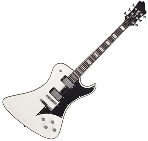 Hagstrom 6-saitige E-Gitarre (FANT-BLK) Schwarz weiß