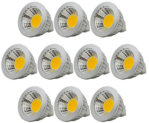 Garselis Ampoule LED MR16/GU5.3 COB Lampe Bulb, 3W / 210lm, DC 12V, Blanc Chaud 2700K, Équivalent à Ampoule Halogène 20W, ø50x52, 90° Angle de faisceau - Lot de 10