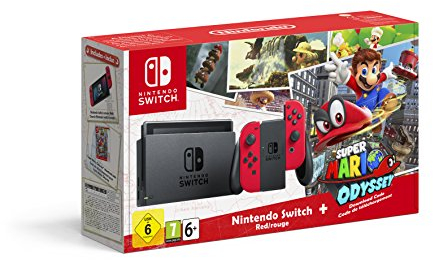 Nintendo Switch Konsole Rot + Mario Odyssey