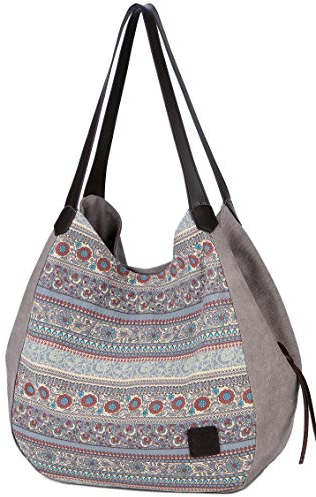 Canvas Shopper Bag Damen Handtasche Einkaufstasche mit Große Kapazität