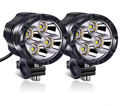 Biqing 2Pcs 40W Fari Anteriori per Moto, LED Faretti Frontali Supplementare del Motociclo del LED Fendinebbia 12V 24V Motos Faro da Lavoro Luce 6000K per Veicolo Moto Motocletta Bici Auto Barca