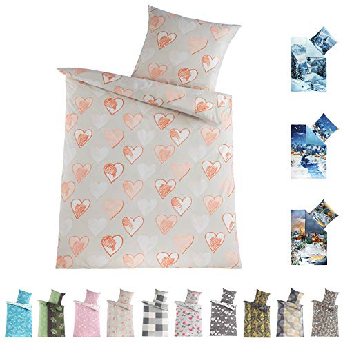 Niceprice Flausch 2021 Warme Winter Bettwäsche, Fleece Microfaser, Sweetheart 4 teilig 135x200 cm + 80x80 cm