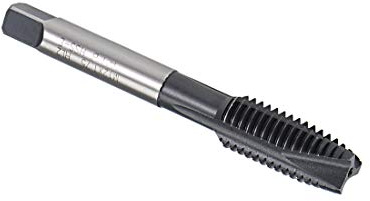 uxcell M12 x 1.75 Spiral Point Threading Tap, H2 Tolerance High Speed Steel TICN Coated, Round Shank with Square End, Metric Screw Taps Tapping Bit for Machinist Thread Repair