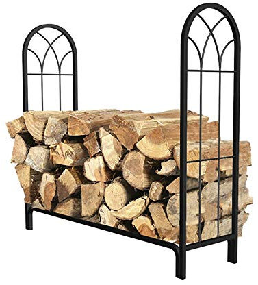 OUPAI Parascintille per Camino in Acciaio Cestino di metallo del carrello di legno, supporto for legna da ardere del rack dei registri dei registri pesanti for il camino da esterno del camino del cami