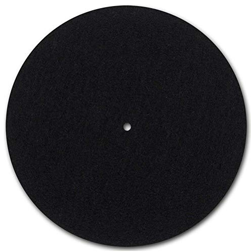 Felt Turntable Platter Mat LP Slip Mat Audiophile 3mm Thick Slipmat for LP Vinyl Record (Black)